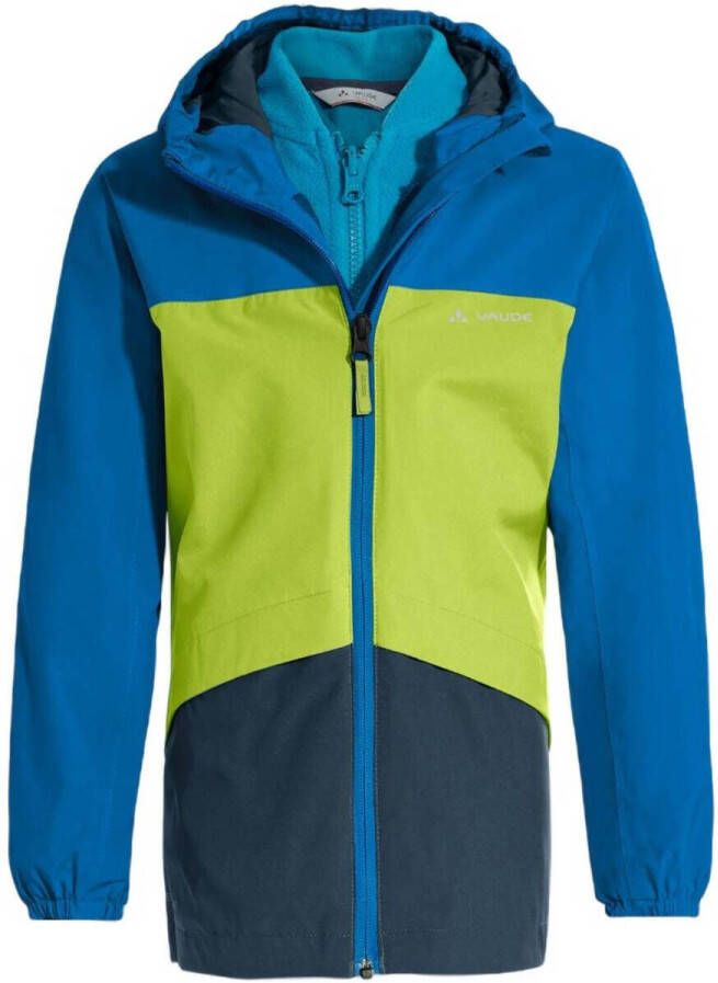 Vaude outdoor jas Escape 3in1 Jacket blauw groen Polyester Capuchon 122 128