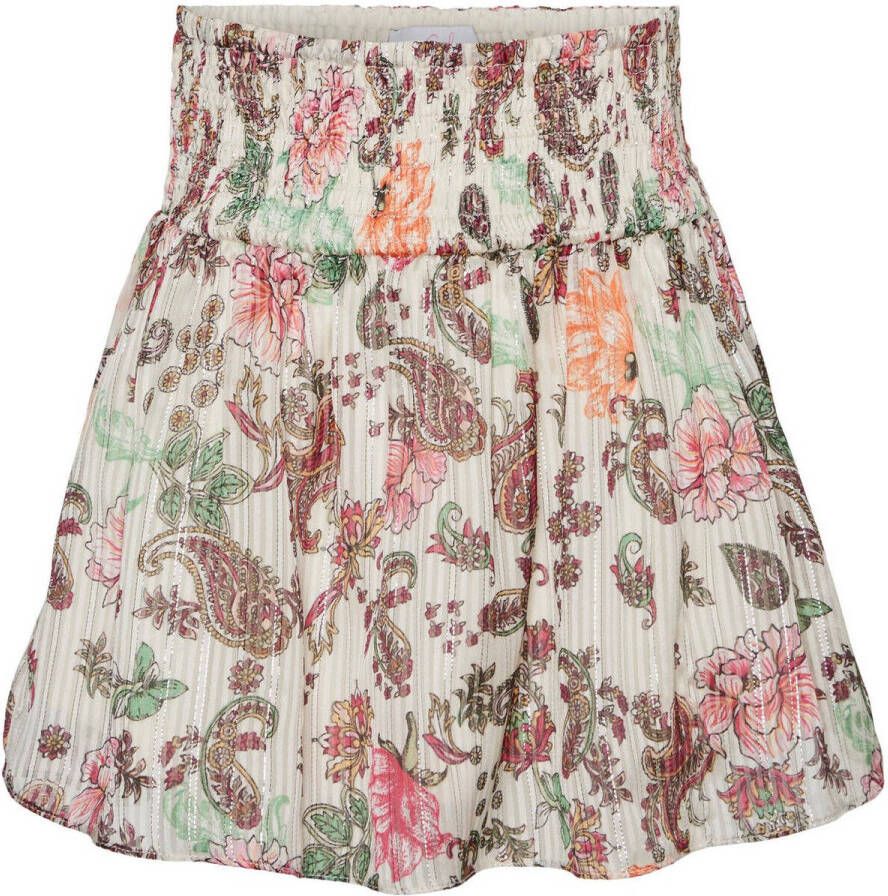 VERO MODA GIRL rok VMNALA met all over print beige roze bruin Meisjes Polyester 128