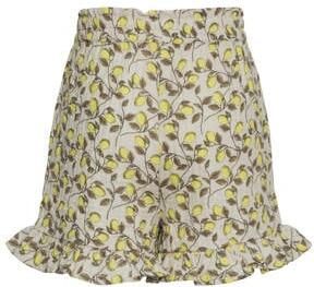 VERO MODA GIRL casual short VMNATALI met all over print geel wit bruin Korte broek Meisjes Sweat 122