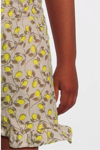 VERO MODA GIRL casual short VMNATALI met all over print geel wit bruin Korte broek Meisjes Sweat 134 - Foto 2