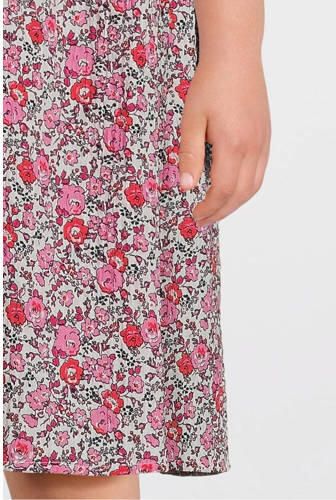 VERO MODA GIRL gebloemde jurk VMTARA roze oranje wit Meisjes Polyester V-hals 146 - Foto 2