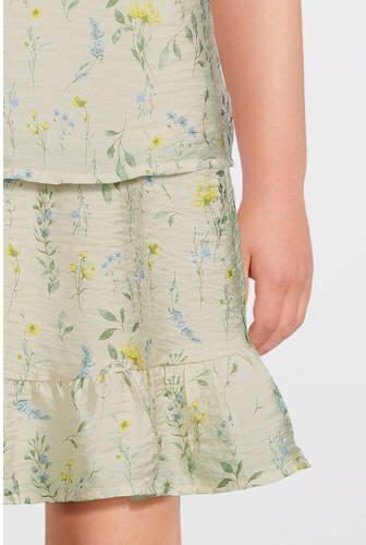 VERO MODA GIRL gebloemde top VMJOSIE ecru geel groen Meisjes Viscose V-hals 116 - Foto 5