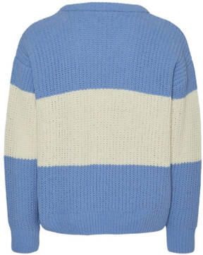VERO MODA GIRL gebreide trui lichtblauw Meisjes Polyester Ronde hals Meerkleurig 134 140