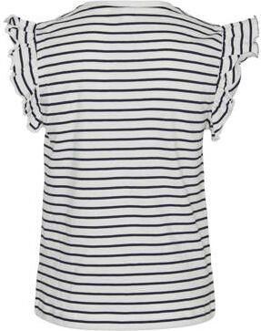 VERO MODA GIRL gestreept T-shirt VMLEILA FRANCIS donkerblauw wit Meisjes Katoen Ronde hals 134 140