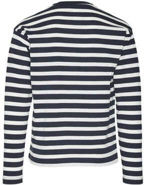 VERO MODA GIRL gestreepte longsleeve VMGRO donkerblauw wit Meisjes Katoen Ronde hals 122 128