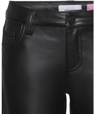 VERO MODA GIRL imitatieleren flared broek VMRIVER zwart Meisjes Imitatieleer 134 - Foto 3