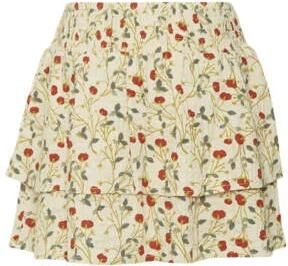 VERO MODA GIRL midi rok beige Meisjes Katoen Bloemen 164