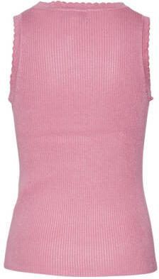 VERO MODA GIRL ribgebreide top VMFIJI roze Meisjes Viscose Ronde hals Effen 122 128