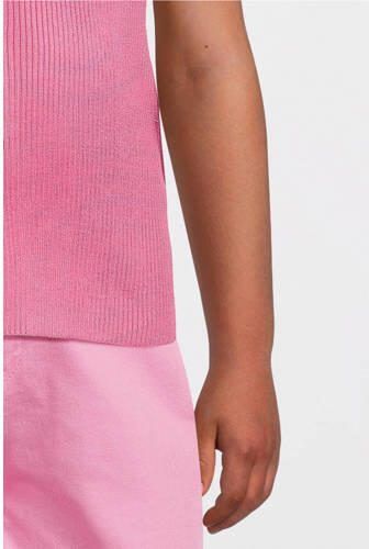 VERO MODA GIRL ribgebreide top VMFIJI roze Meisjes Viscose Ronde hals Effen 122 128 - Foto 2