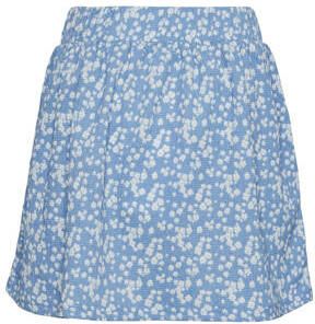 VERO MODA GIRL rok VMHAYA met all over print en textuur blauw wit Meisjes Polyester 146 152