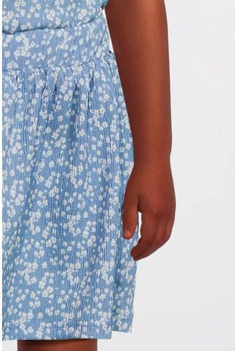 VERO MODA GIRL rok VMHAYA met all over print en textuur blauw wit Meisjes Polyester 146 152 - Foto 2