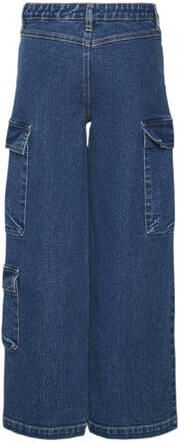 VERO MODA GIRL straight fit jeans VMDAISY medium blue denim Blauw Meisjes Stretchdenim 116