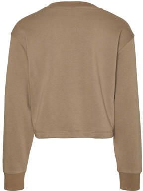 VERO MODA GIRL sweater VMMILLIE LINSEY met tekst goudbruin Tekst 122 128