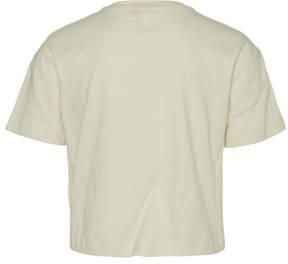 VERO MODA GIRL T-shirt VMCOLLEGE KELLY met tekst ecru Meisjes Katoen Ronde hals 134 140