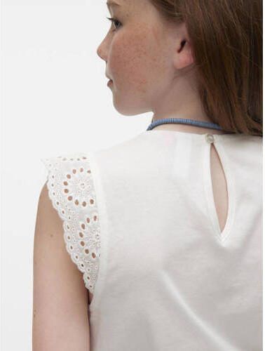 VERO MODA GIRL top VMEMILY wit Meisjes Katoen Ronde hals Effen 134 140 - Foto 4