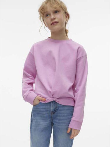VERO MODA GIRL top VMOCTAVIA lichtroze Meisjes Katoen Ronde hals Effen 122 128 - Foto 3
