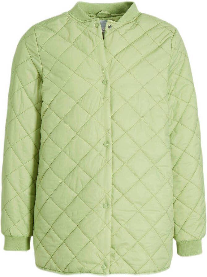 VERO MODA GIRL quilted zomerjas VMHAYLE groen Meisjes Polyester Ronde hals 164