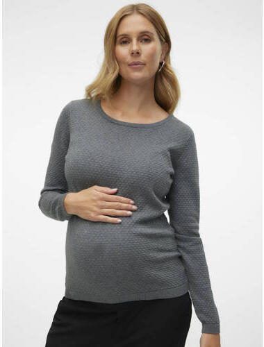 VERO MODA MATERNITY gebreide trui grijs Dames Katoen Ronde hals Effen XXL - Foto 2