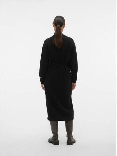 VERO MODA MATERNITY gebreide zwangerschapsjurk VMMKADEN met ceintuur zwart Dames Gerecycled dons Opstaande kraag S - Foto 2