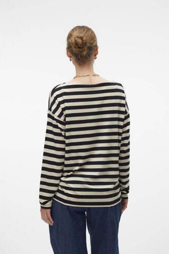 VERO MODA MATERNITY gestreepte zwangerschapstop blauw wit Dames Lyocell Boothals XXL