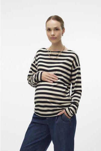 VERO MODA MATERNITY gestreepte zwangerschapstop blauw wit Dames Lyocell Boothals XXL - Foto 3