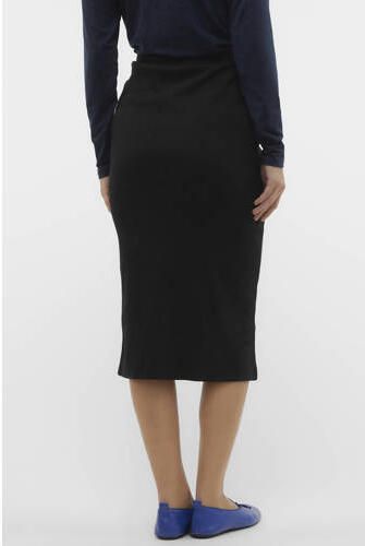 VERO MODA MATERNITY ribgebreide zwangerschapsrok VMMLAVENDER zwart Dames Stretchkatoen maat XL - Foto 3