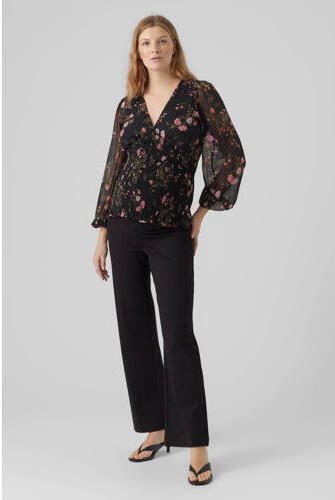 VERO MODA MATERNITY straight fit zwangerschapslegging VMMKAMMIE zwart Broek Dames Viscose XL - Foto 2