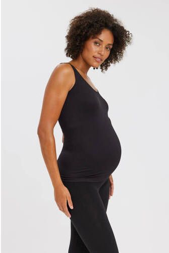 VERO MODA MATERNITY zwangerschaps- en voedingssinglet VMMISA zwart Dames Polyamide Ronde hals - Foto 2