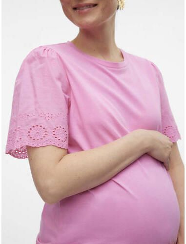 VERO MODA MATERNITY zwangerschapsblouse VMMEMILY roze Dames Katoen Ronde hals XXL