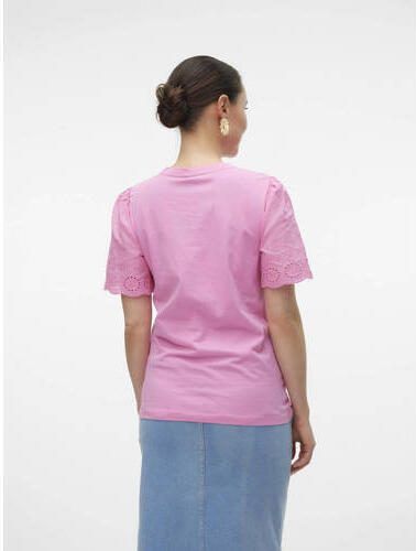 VERO MODA MATERNITY zwangerschapsblouse VMMEMILY roze Dames Katoen Ronde hals XXL - Foto 2