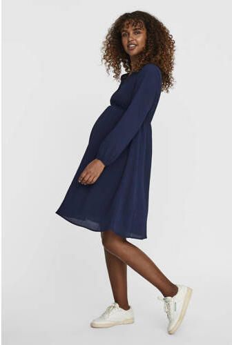 VERO MODA MATERNITY zwangerschapsjurk VMMAYA donkerblauw Dames Polyester V-hals XL