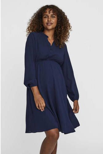 VERO MODA MATERNITY zwangerschapsjurk VMMAYA donkerblauw Dames Polyester V-hals XL - Foto 3