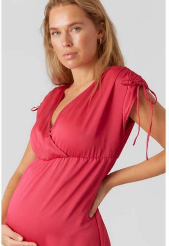 VERO MODA MATERNITY zwangerschapsjurk VMMHEART roze Dames Polyester V-hals XL - Foto 2