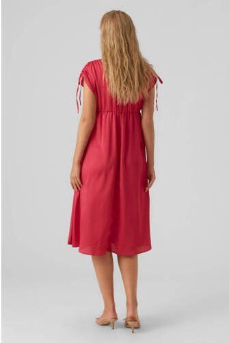 VERO MODA MATERNITY zwangerschapsjurk VMMHEART roze Dames Polyester V-hals XL - Foto 3