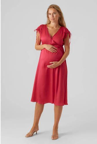 VERO MODA MATERNITY zwangerschapsjurk VMMHEART roze Dames Polyester V-hals XL - Foto 4