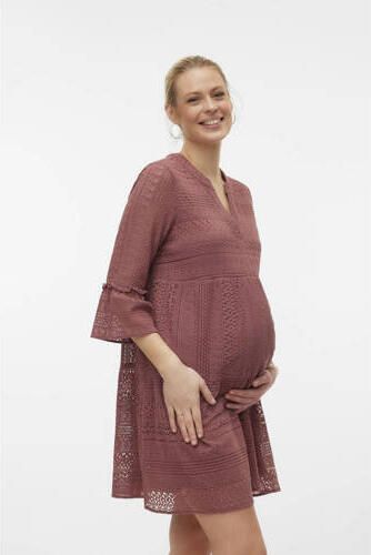 VERO MODA MATERNITY zwangerschapsjurk VMMHONEY oudroze Dames Katoen Ronde hals XXL