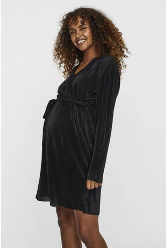 VERO MODA MATERNITY zwangerschapsjurk VMMTESSIE zwart Dames Polyester V-hals XL - Foto 3