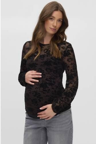 VERO MODA MATERNITY zwangerschapstop donkerbruin Dames Polyester Ronde hals maat L