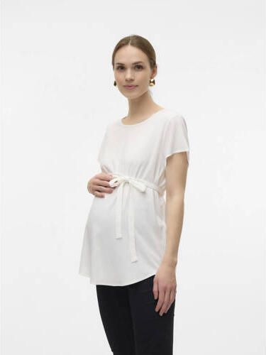 VERO MODA MATERNITY zwangerschapstop offwhite Ecru Dames Viscose Ronde hals XXL