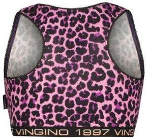 VINGINO bh top + short Animal roze zwart Meisjes Stretchkatoen Ronde hals 98 104