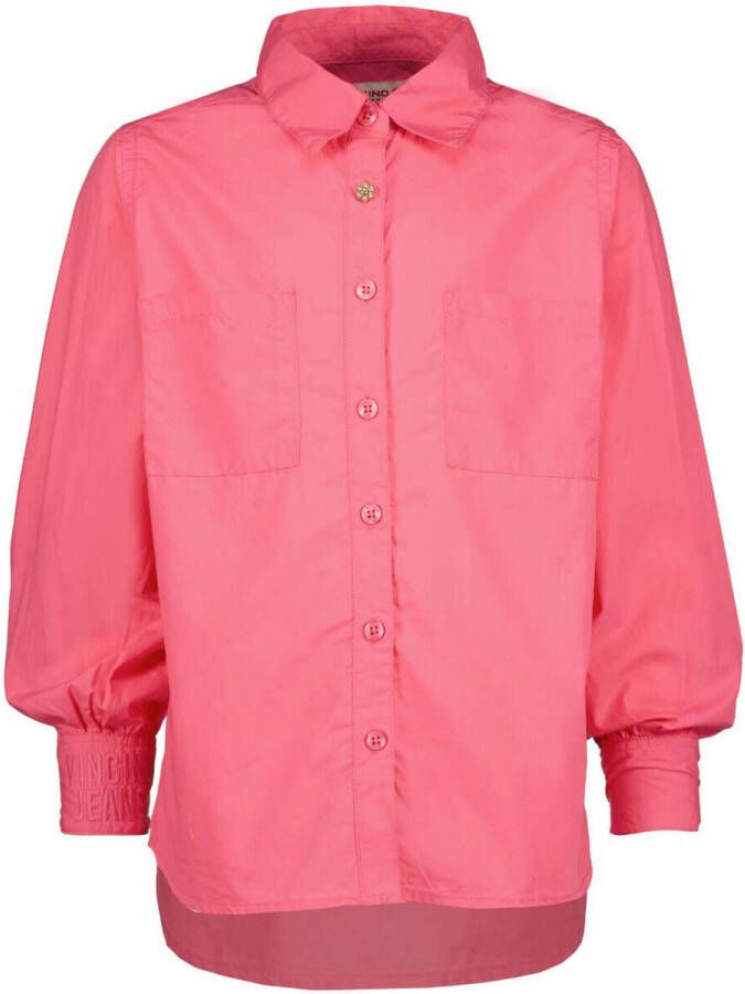 VINGINO blouse felroze Meisjes Katoen Klassieke kraag 152