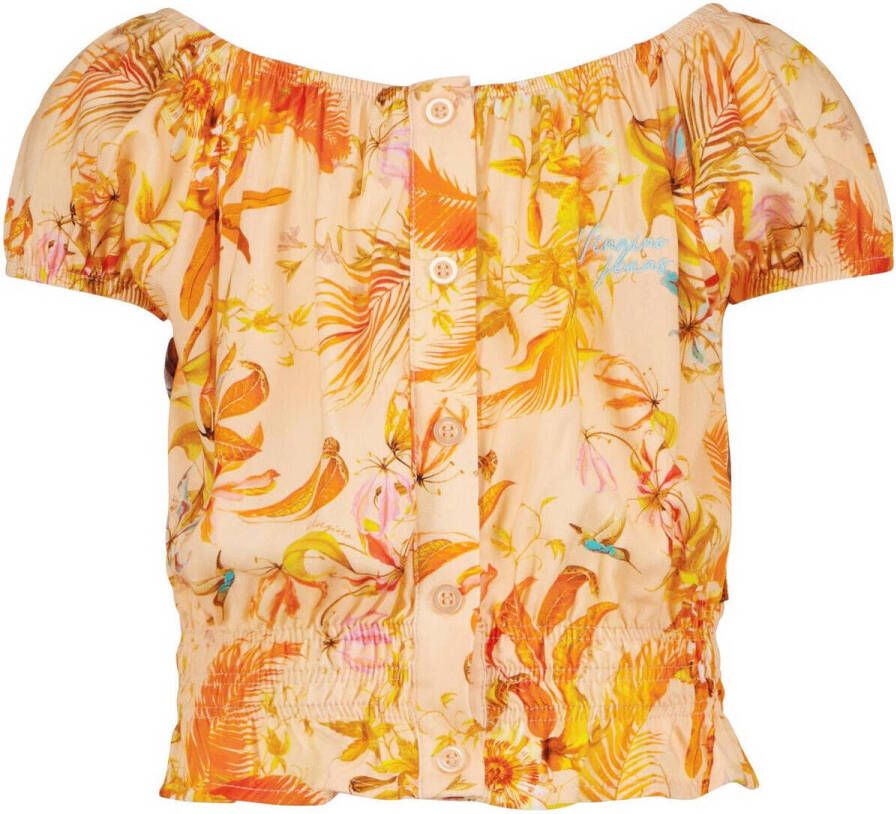 VINGINO T-shirt LIMEA met all over print oranje Meisjes Katoen Boothals 140 - Foto 2