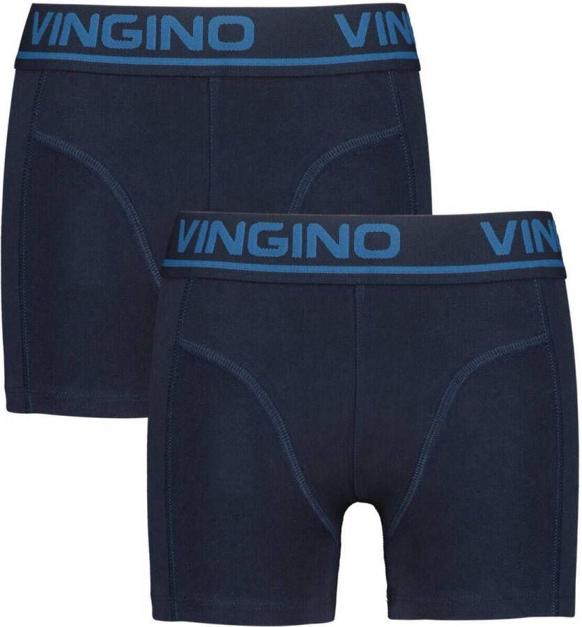 VINGINO boxershort set van 2 donkerblauw Jongens Stretchkatoen Effen 122 128