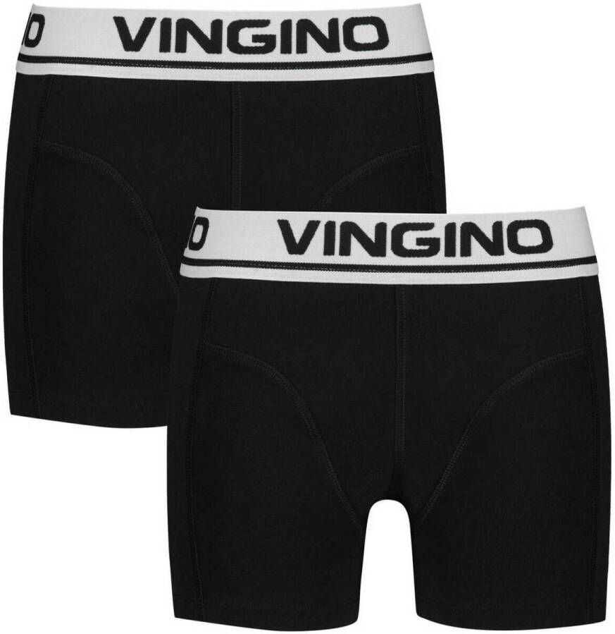 VINGINO boxershort set van 2 zwart Jongens Stretchkatoen Effen 122 128