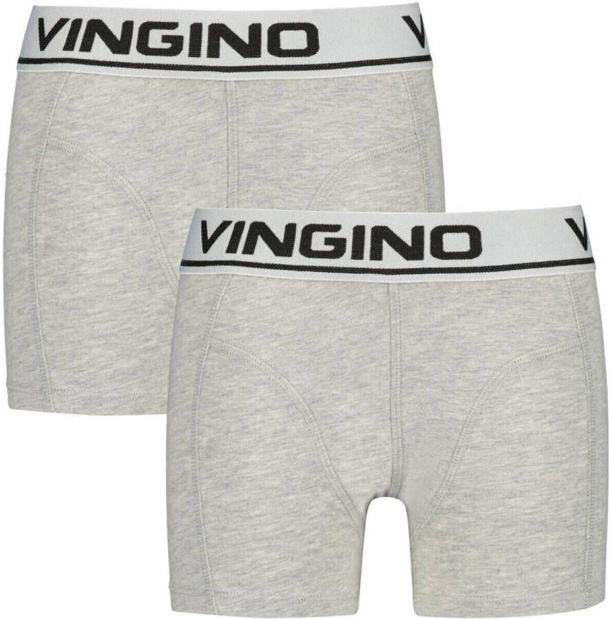 VINGINO boxershort set van 2 grijs melange Jongens Stretchkatoen Effen 122 128