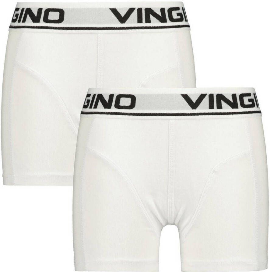 VINGINO boxershort set van 2 wit Jongens Stretchkatoen Effen 122 128