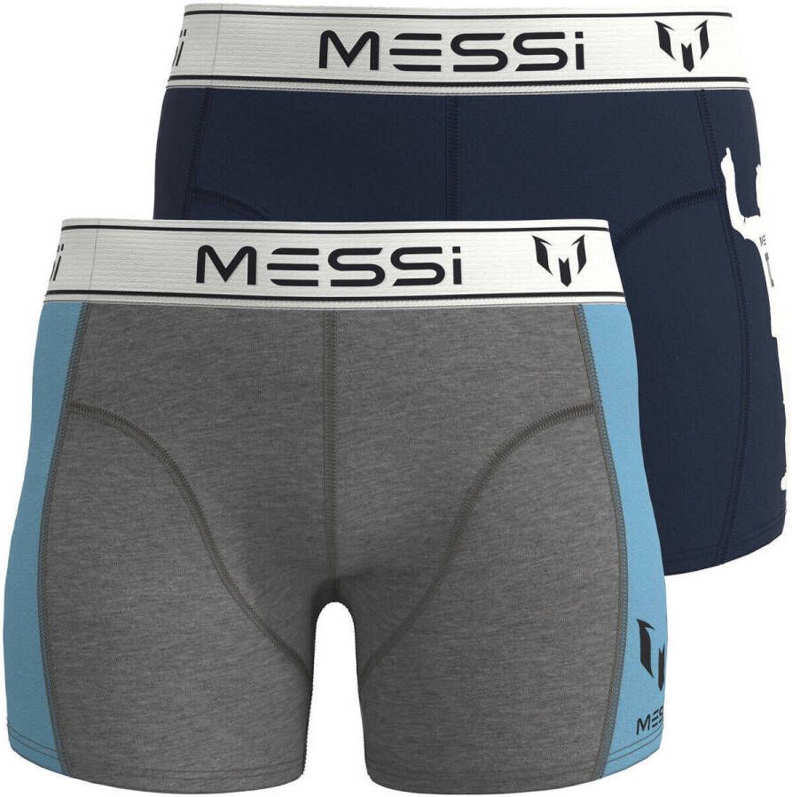 VINGINO x Messi boxershort set van 2 donkerblauw grijs Jongens Katoen 110 116