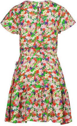 VINGINO gebloemde A-lijn jurk roze multicolor Meisjes Viscose Ronde hals 140