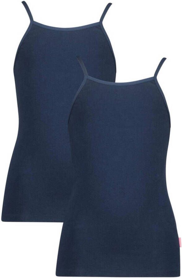 VINGINO singlet set van 2 donkerblauw Hemd Meisjes Stretchkatoen Ronde hals 134 140 - Foto 3