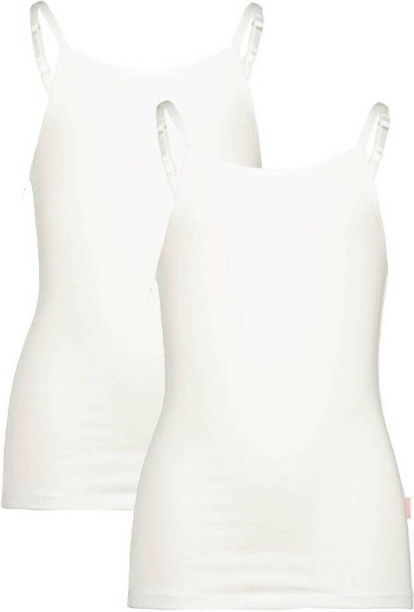 VINGINO singlet set van 2 wit Hemd Meisjes Stretchkatoen Ronde hals Effen 122 128 - Foto 5